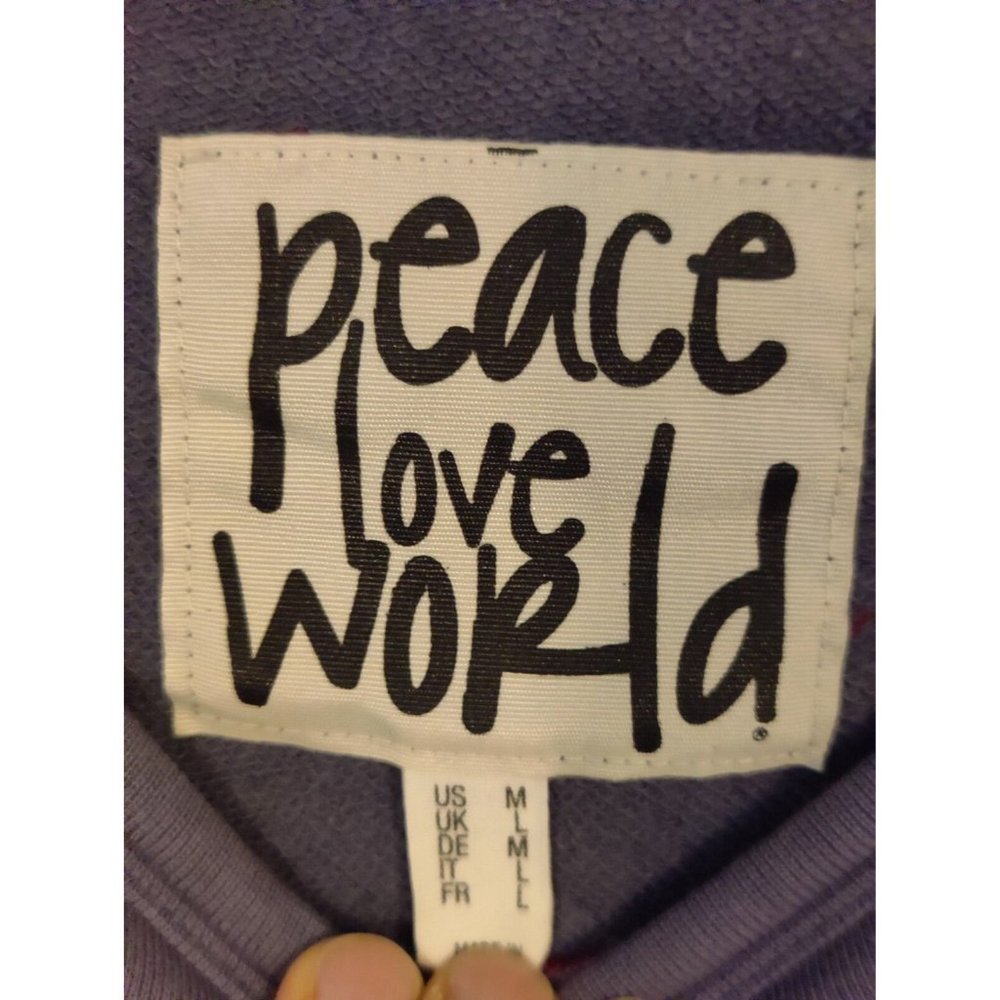 Peace Love World Gray Pullover Sweatshirt - Picture 10 of 12